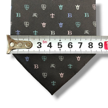 【8624】美品ー良品！バーバリー　ブラックレーベル　ネクタイ　グレー系　ホース柄