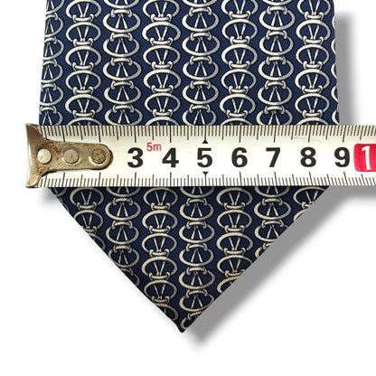 【8636】美品！エルメス　ネクタイ　ネイビー系