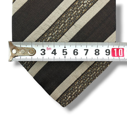 【8639】美品！ヒューゴボス　ネクタイ　ブラウン系