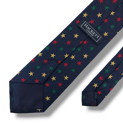 【8660】美品！ハケットロンドン　ネクタイ　ネイビー系　星柄