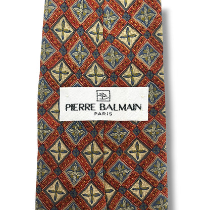 【8667】美品！ピエールバルマン　ネクタイ　ブラウン系