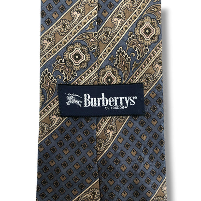 【8691】美品！バーバリー　ネクタイ　ダスティブルー系