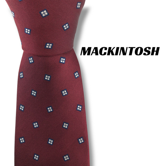 【8696】美品ー良品！マッキントッシュ　ネクタイ　ボルドー系