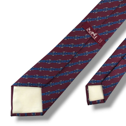【8708】良品！エルメス　ネクタイ　ワインレッド