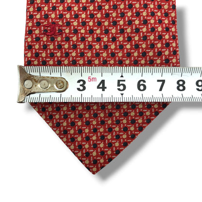 【8719】良品！シャネル　ネクタイ　レッド系　ドット柄