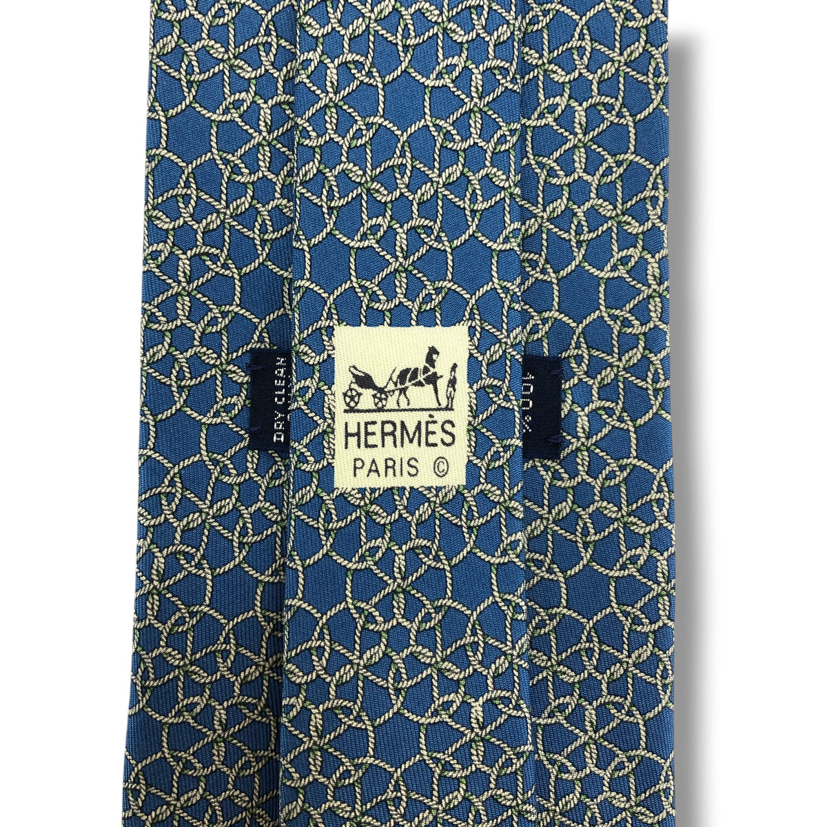 【8721】良品！エルメス　ネクタイ　水色系