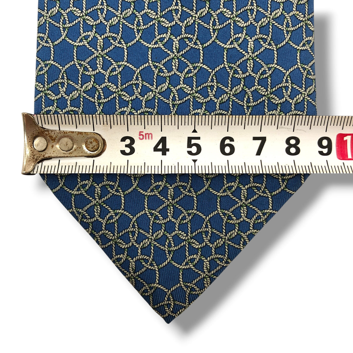 【8721】良品！エルメス　ネクタイ　水色系