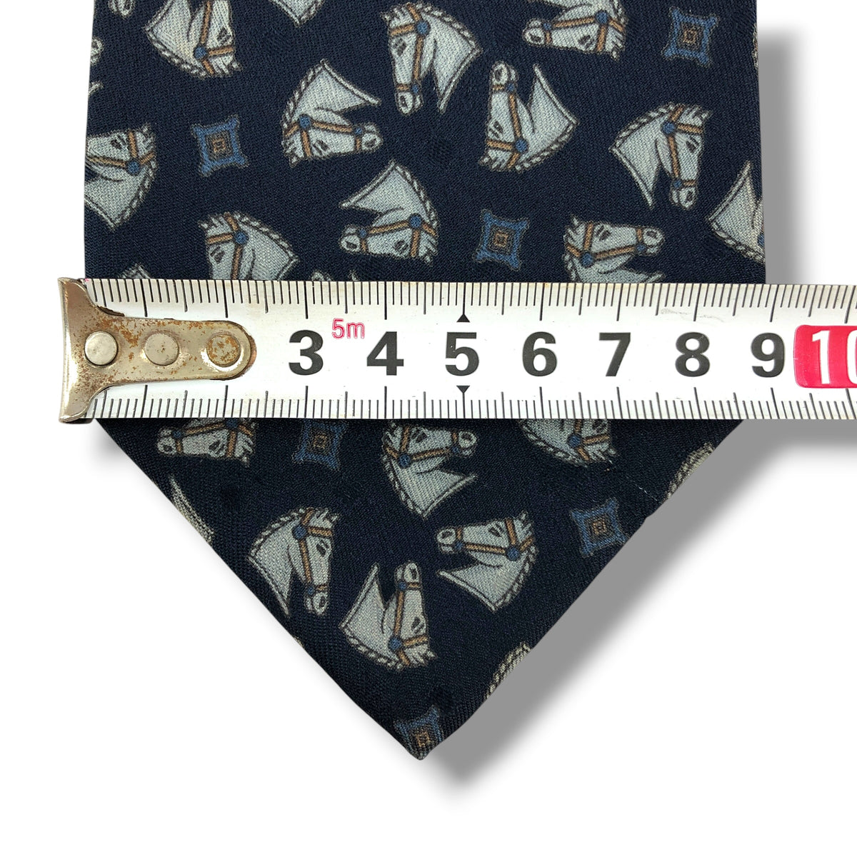 【8728】良品！バーバリー　ネクタイ　ネイビー系　馬柄