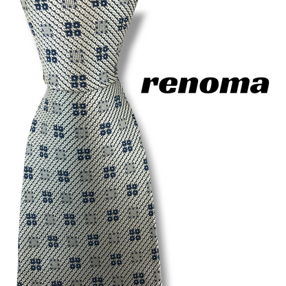 【8739】美品！レノマ　ネクタイ　シルバー系