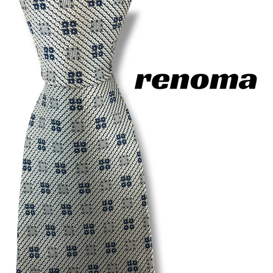【8739】美品！レノマ　ネクタイ　シルバー系