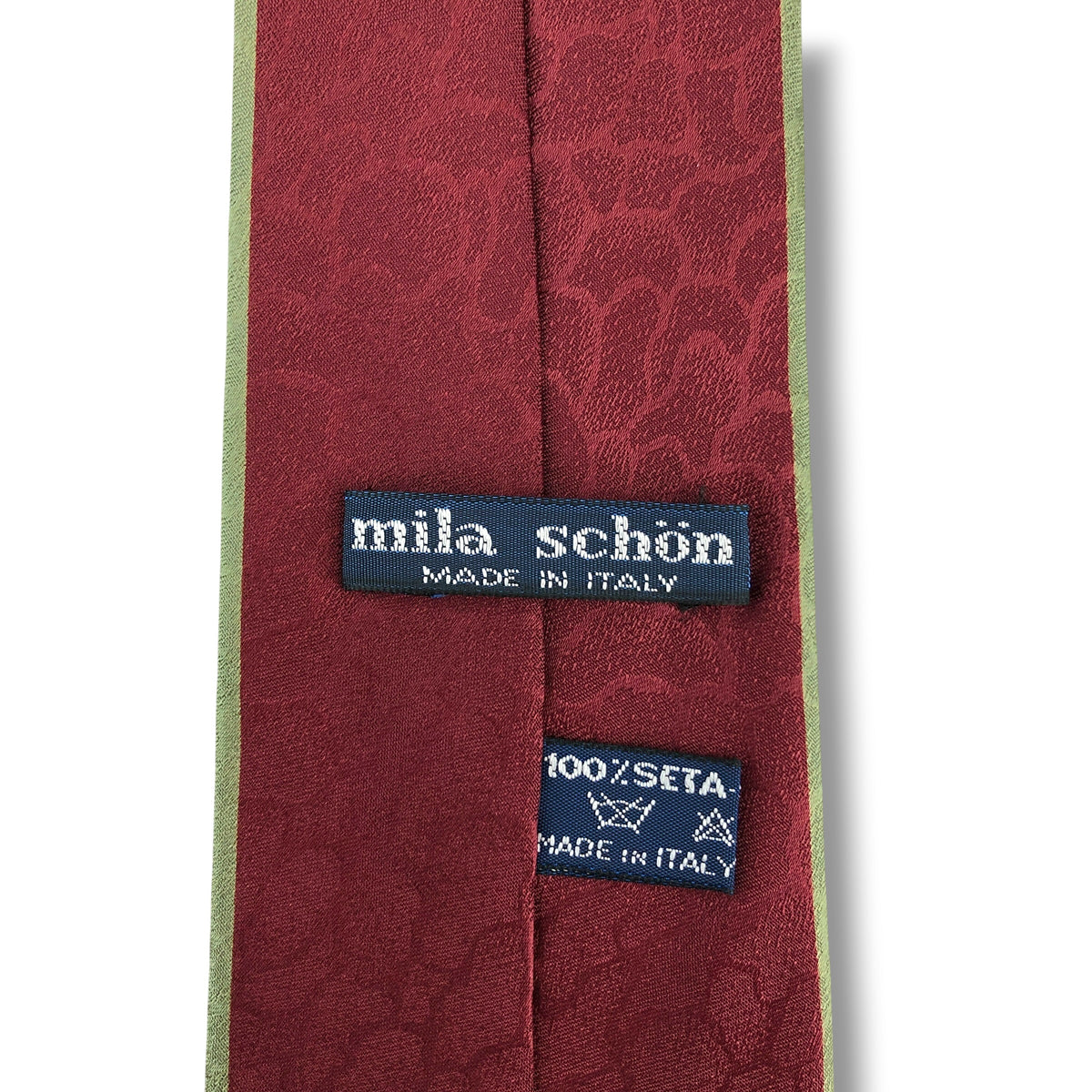 【8742】美品！ミラショーン　ネクタイ　黄緑系