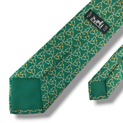 【8762】良品！エルメス　ネクタイ　グリーン系