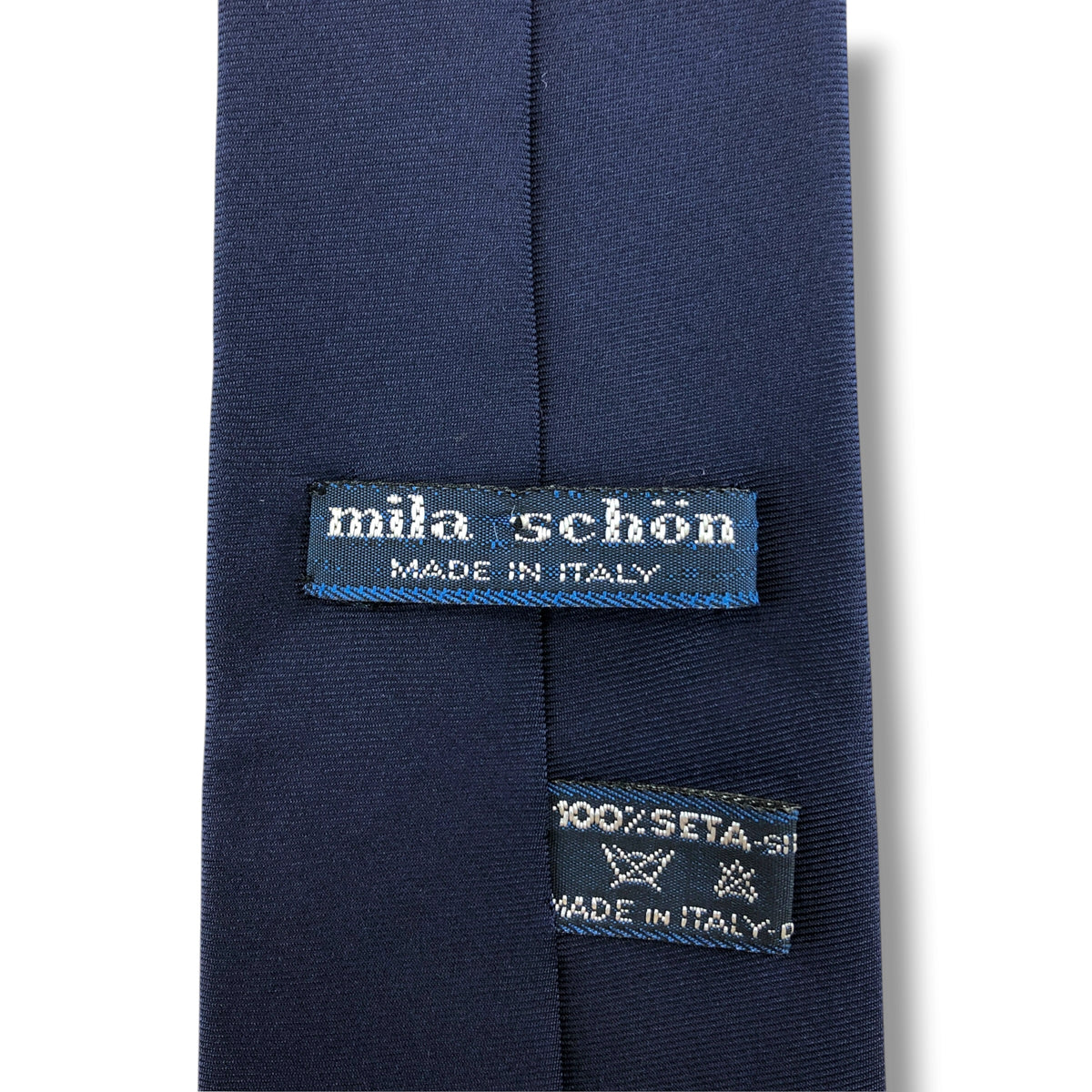 【8802】美品！ミラショーン　ネクタイ　ネイビー系