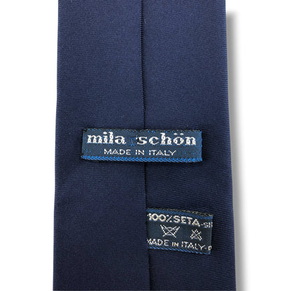 【8802】美品！ミラショーン　ネクタイ　ネイビー系