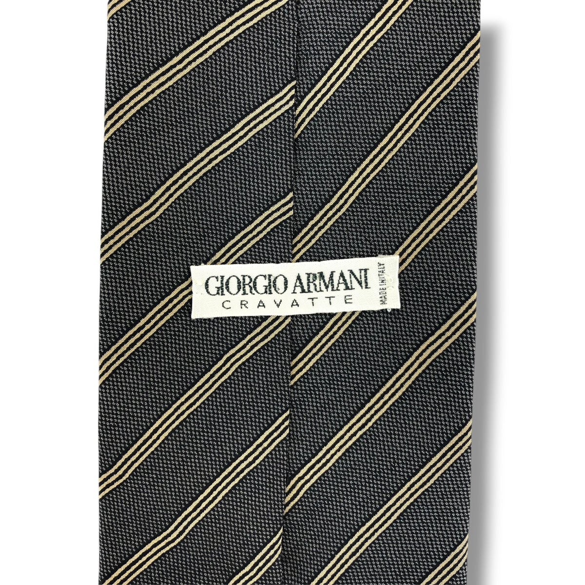 【8807】美品！アルマーニ　ネクタイ　グレー系　ストライプ