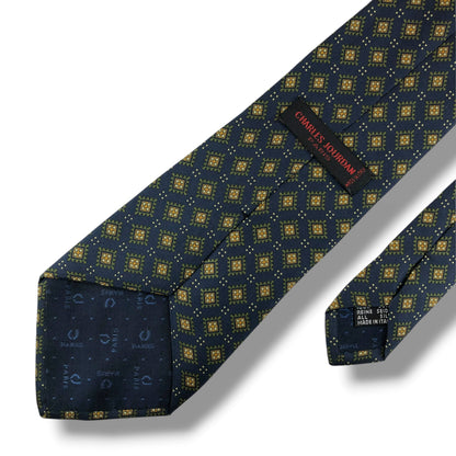 【8819】美品！シャルルジョルダン　ネクタイ　ネイビー系
