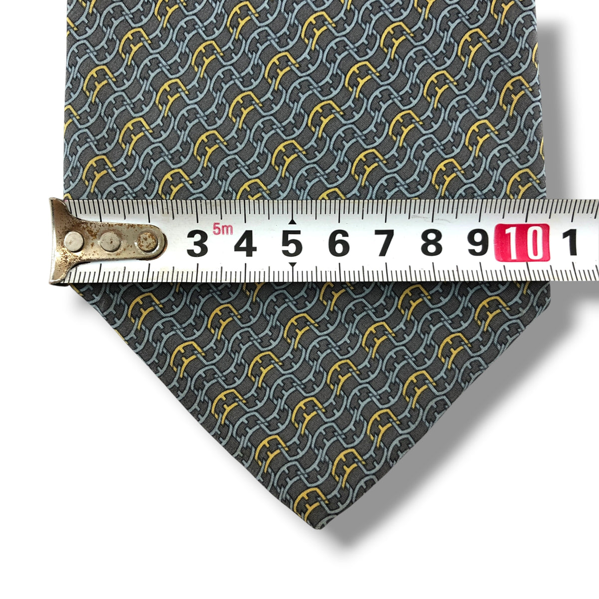 【8825】良品！フェンディ　ネクタイ　グレー系　FF柄