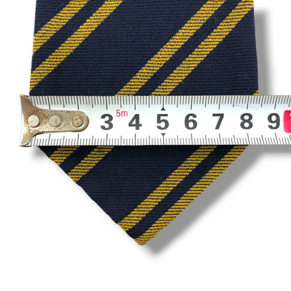 【8832】美品！ミラショーン　ネクタイ　ネイビー系×イエロー系