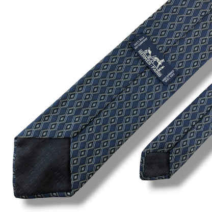 【8841】美品！エルメス　ネクタイ　ネイビー系