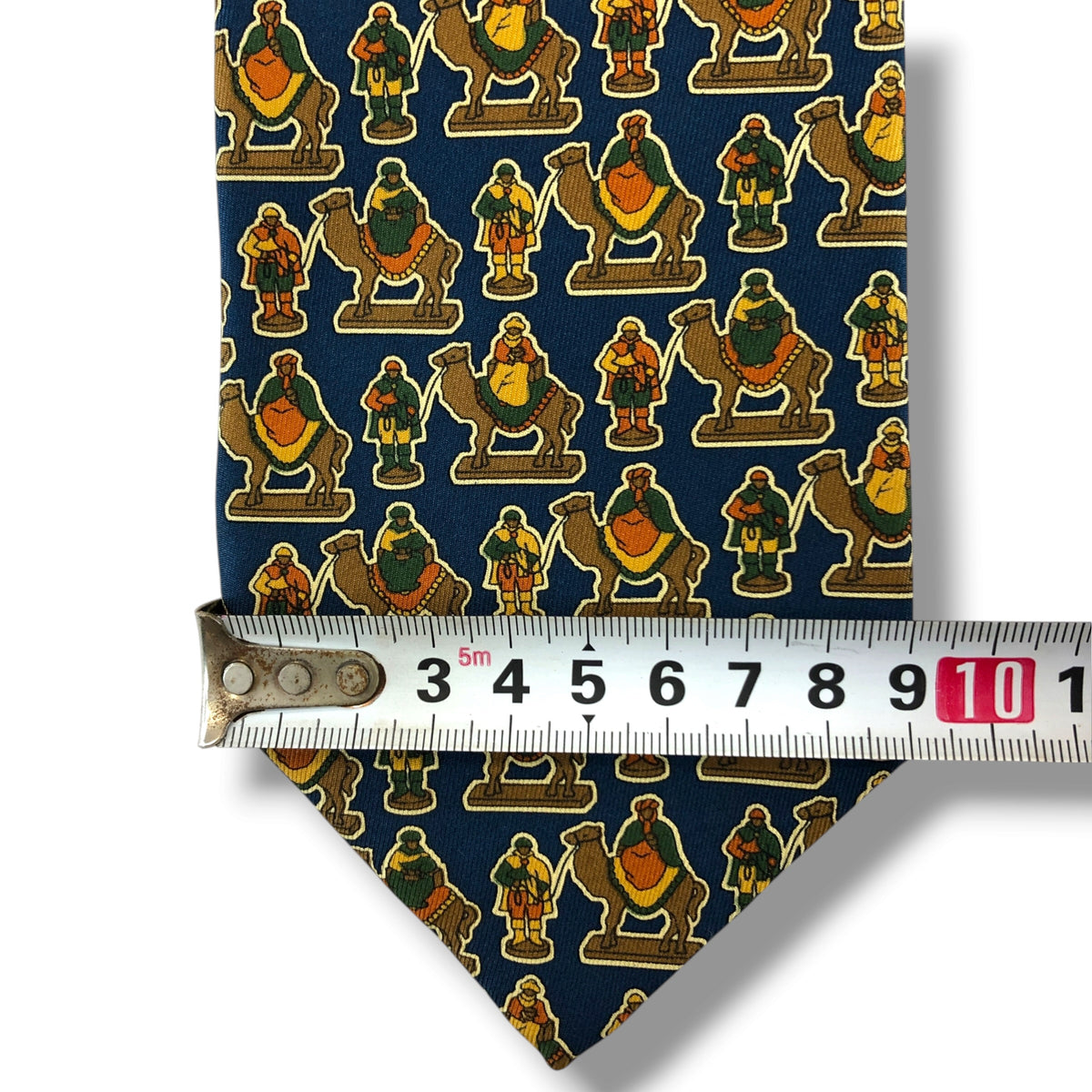 【8850】良品！ロエベ　ネクタイ　ネイビー系　ラクダ柄