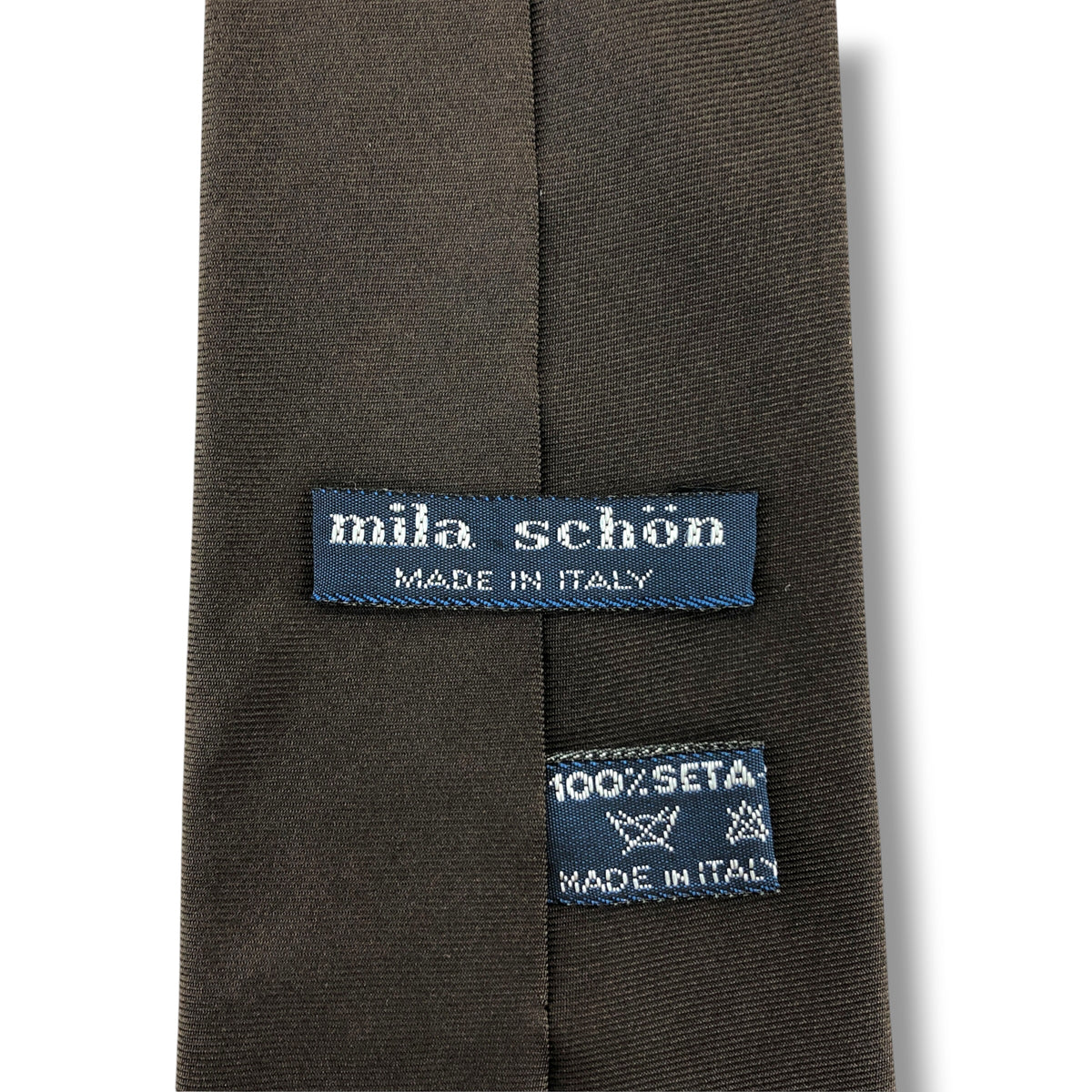 【8855】良品！ミラショーン　ネクタイ　ダークブラウン系