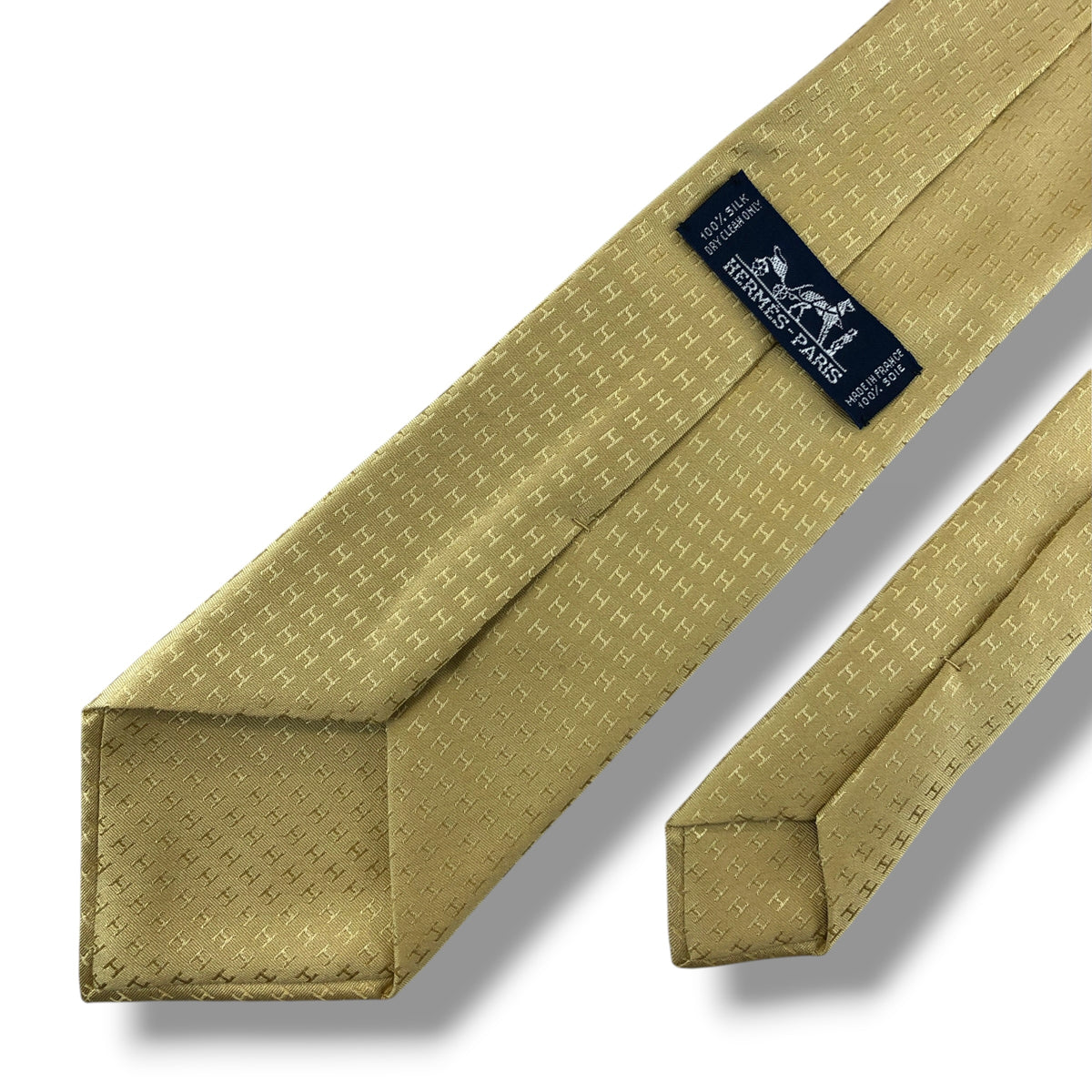 【8882】美品！エルメス　ネクタイ　ゴールド系