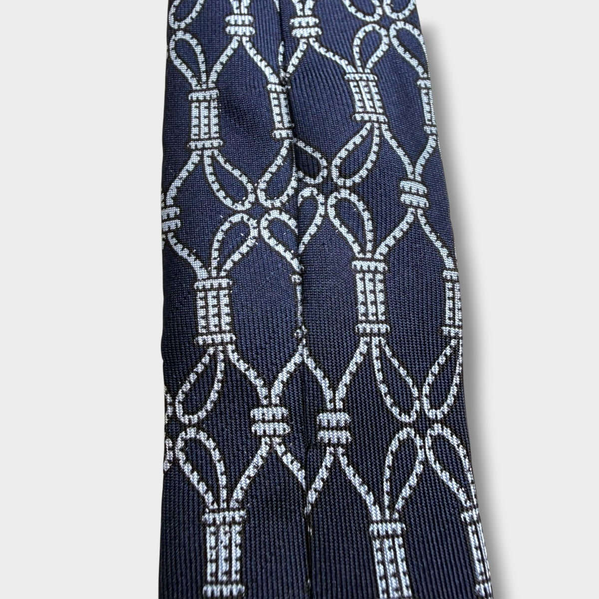 【8766】良品！エルメス　ネクタイ　ネイビー系