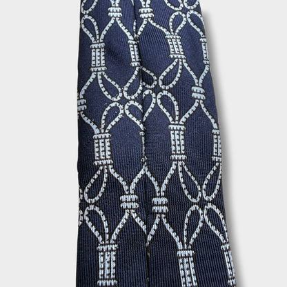 【8766】良品！エルメス　ネクタイ　ネイビー系