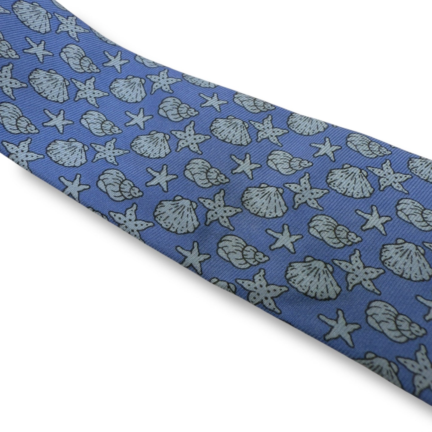 【7538】良品！ブルックスブラザーズ　ネクタイ　水色系　貝殻柄