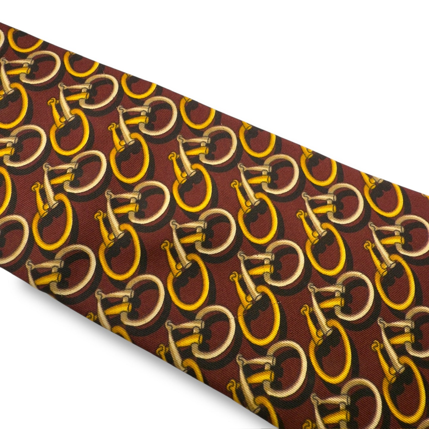 【7563】良品！グッチ　ネクタイ　ボルドー系