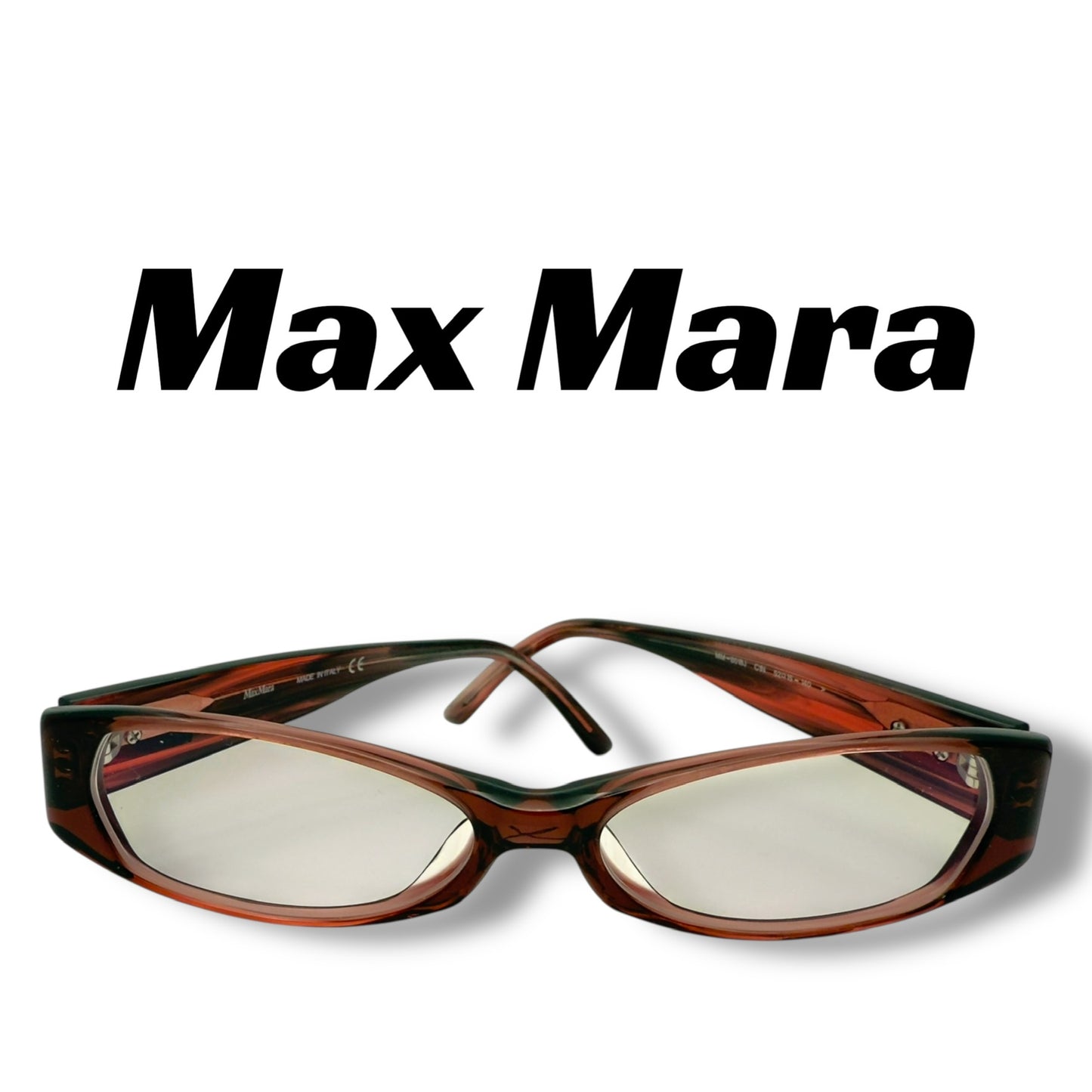 【166】良品！マックスマーラ　メガネ　レッド系