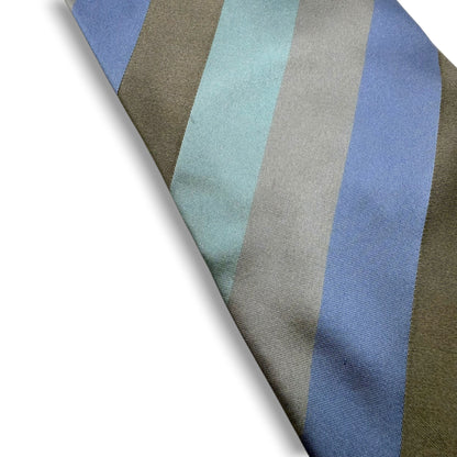 【7593】良品！グッチ　ネクタイ　水色系　ストライプ柄