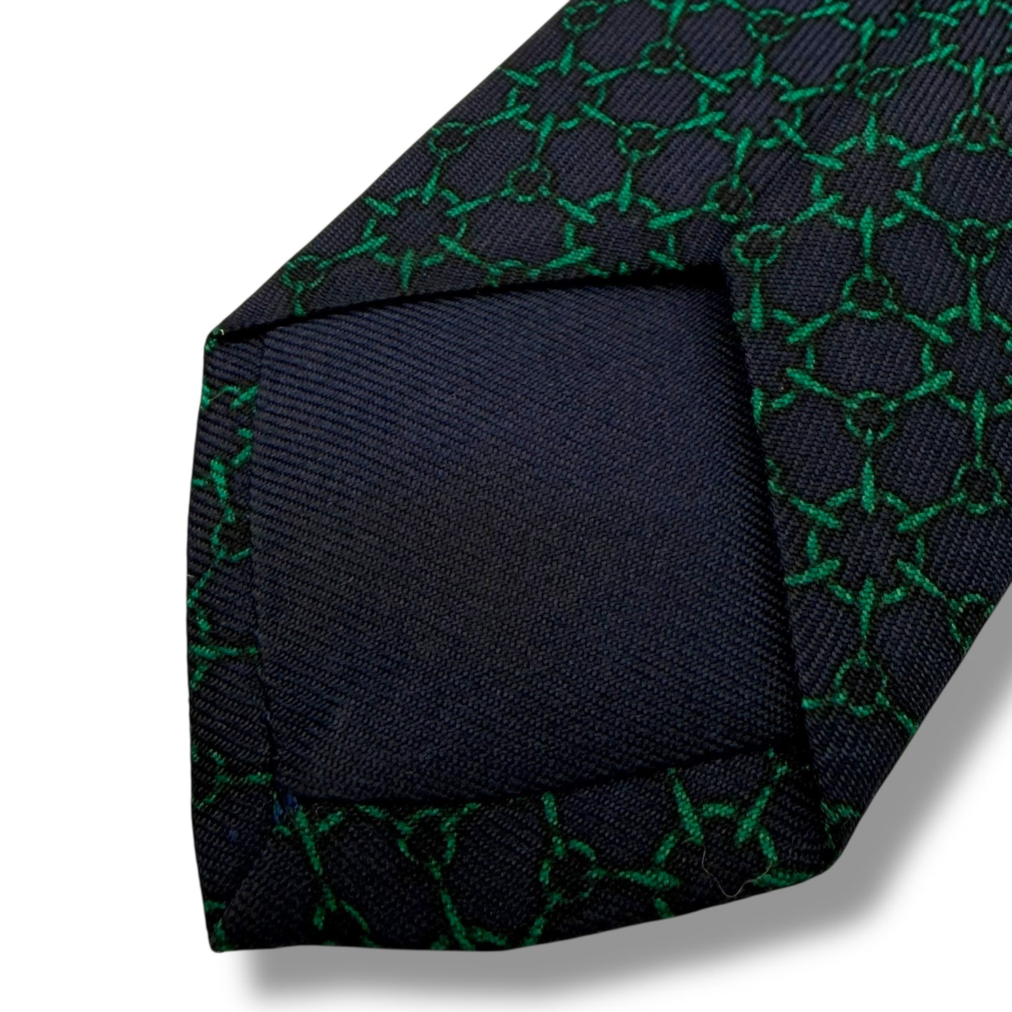 【7553】良品！エルメス　ネクタイ　グリーン系