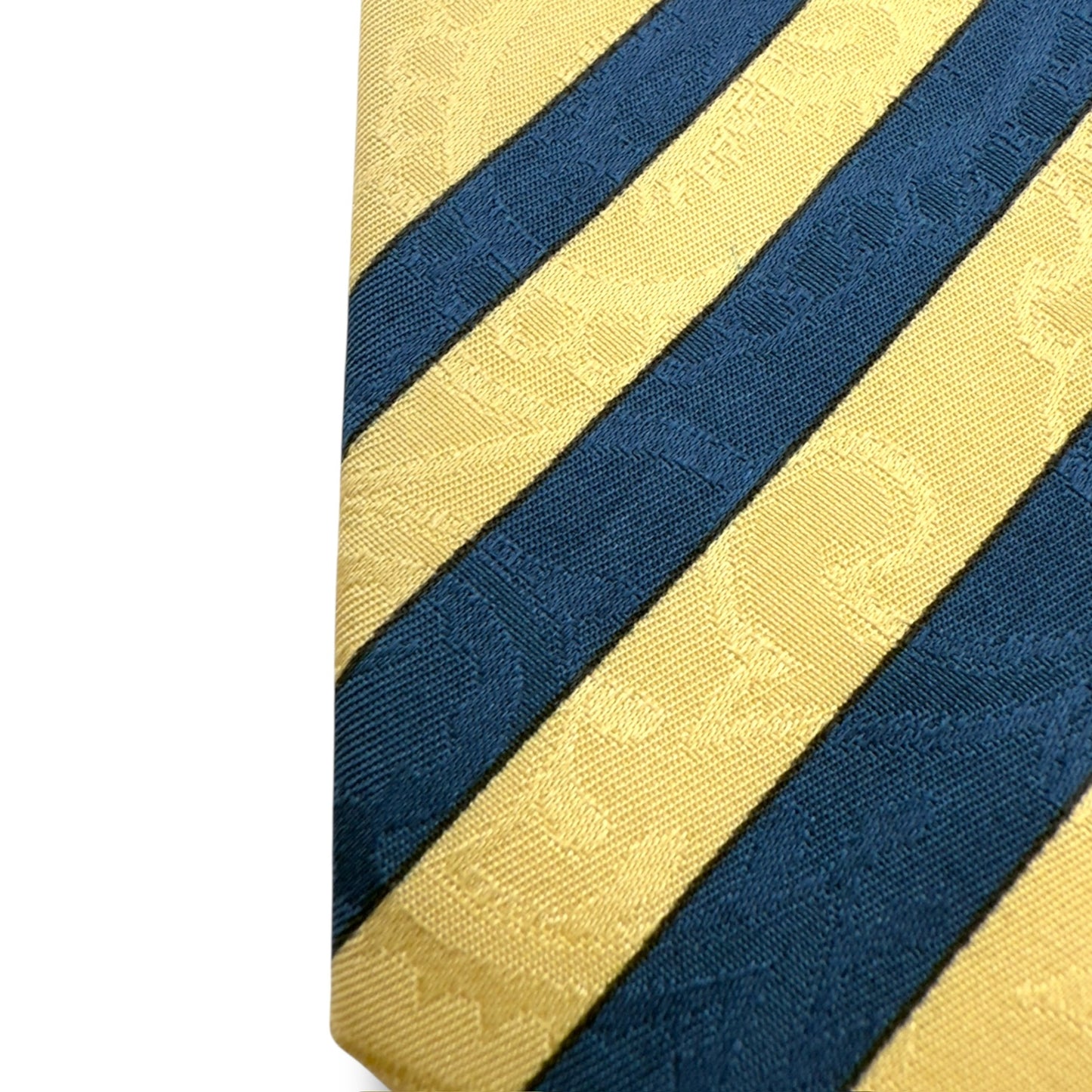 【7578】良品！シャネル　ネクタイ　ゴールド系　ストライプ柄系