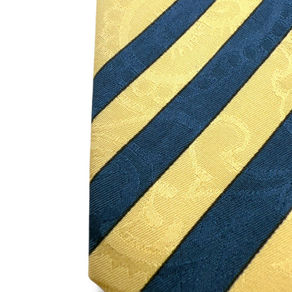 【7578】良品！シャネル　ネクタイ　ゴールド系　ストライプ柄系