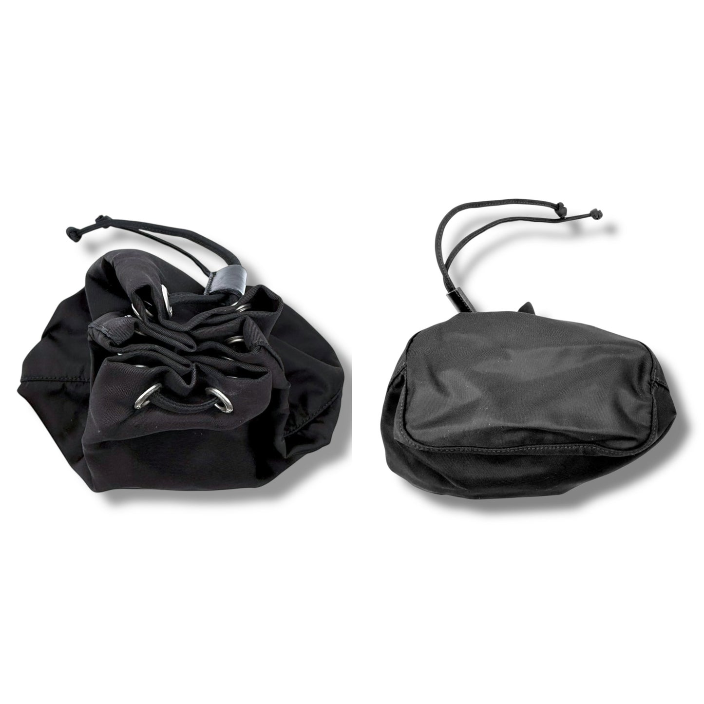 【美品】プラダ　ポーチ　ブラック系　ナイロン　テスート　巾着