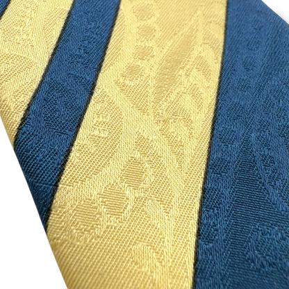 【7578】良品！シャネル　ネクタイ　ゴールド系　ストライプ柄系