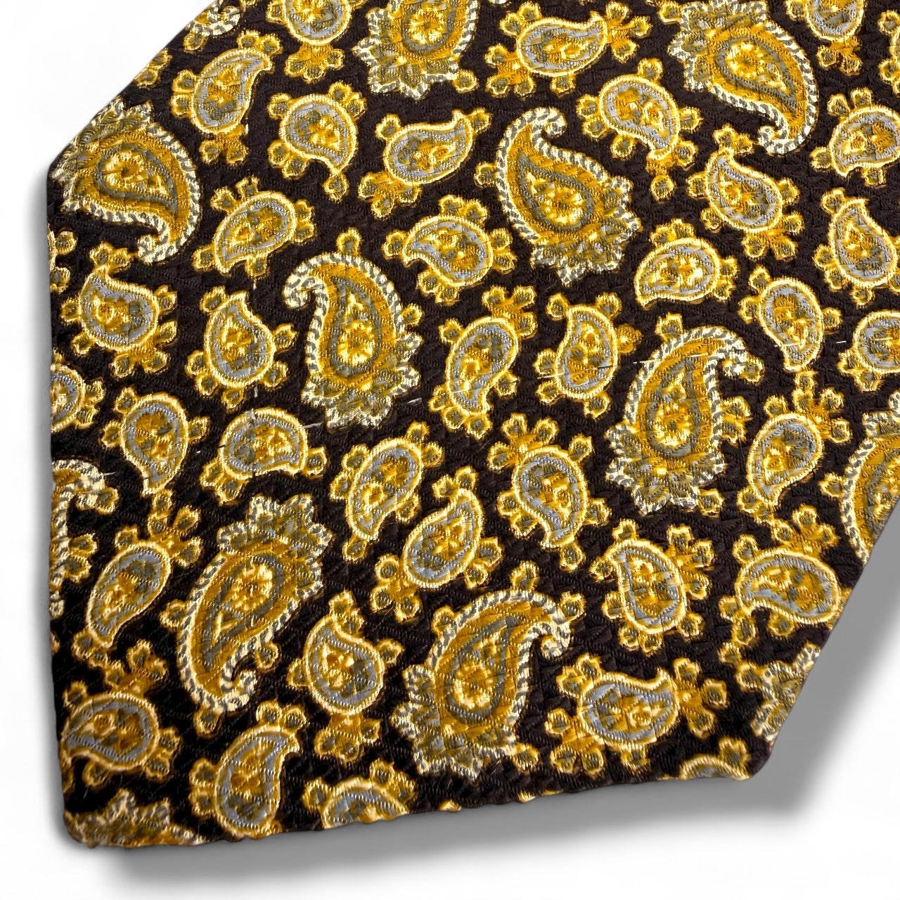 【7626】良品！バーバリー　ネクタイ　ブラック系　ゴールド系