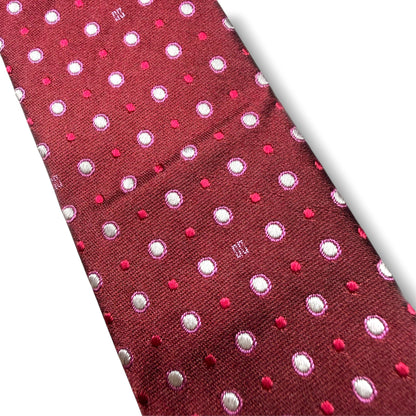 【8735】良品！ダックス　ネクタイ　ボルドー系　ストライプ柄