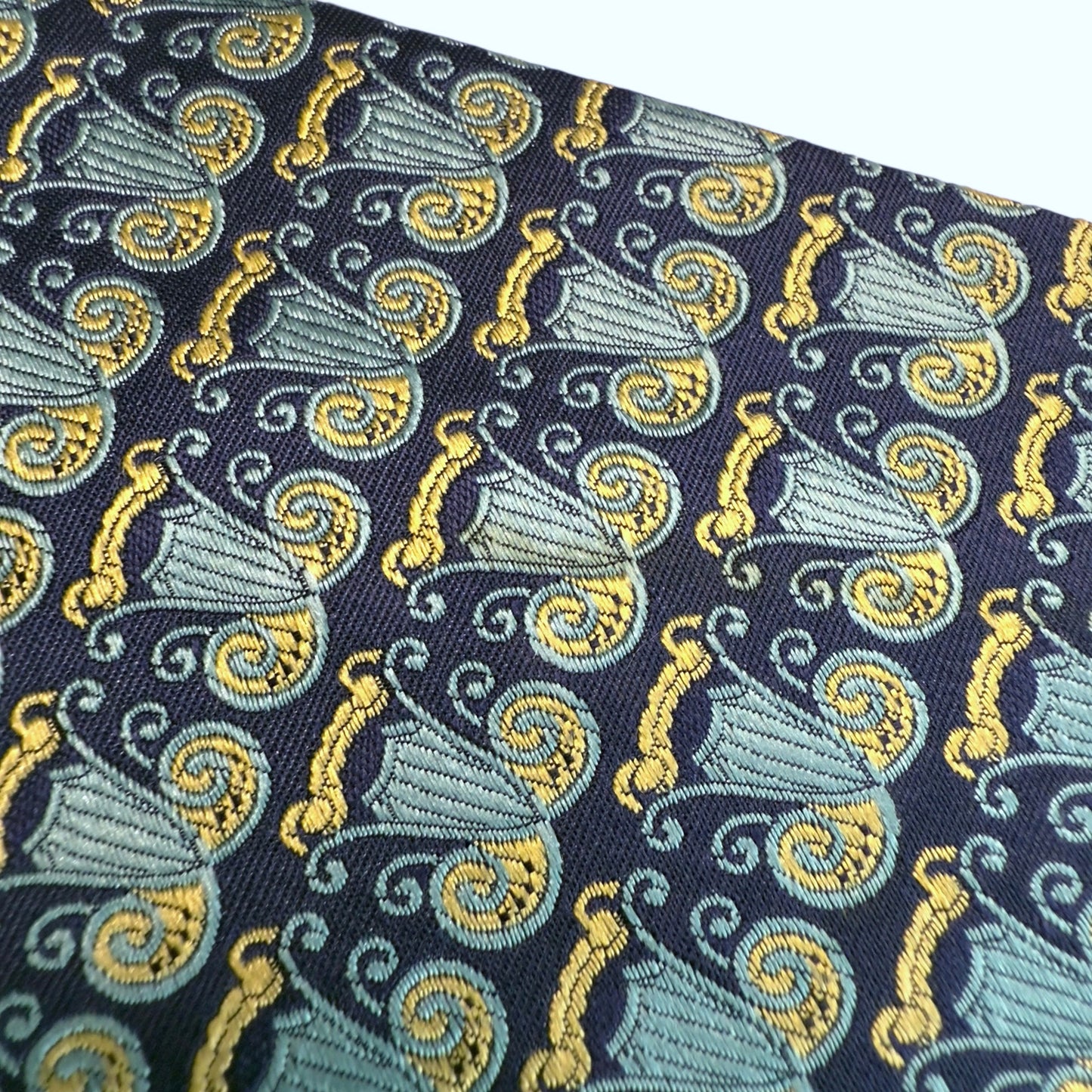 [7264] Good quality! Versace tie, blue 