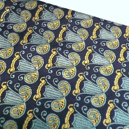 [7264] Good quality! Versace tie, blue 