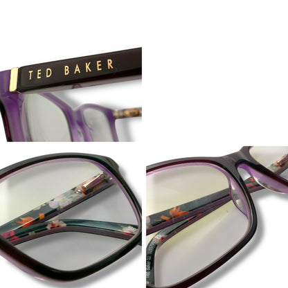 【165】美品！テッド・ベーカー　メガネ　パープル系　フラワー