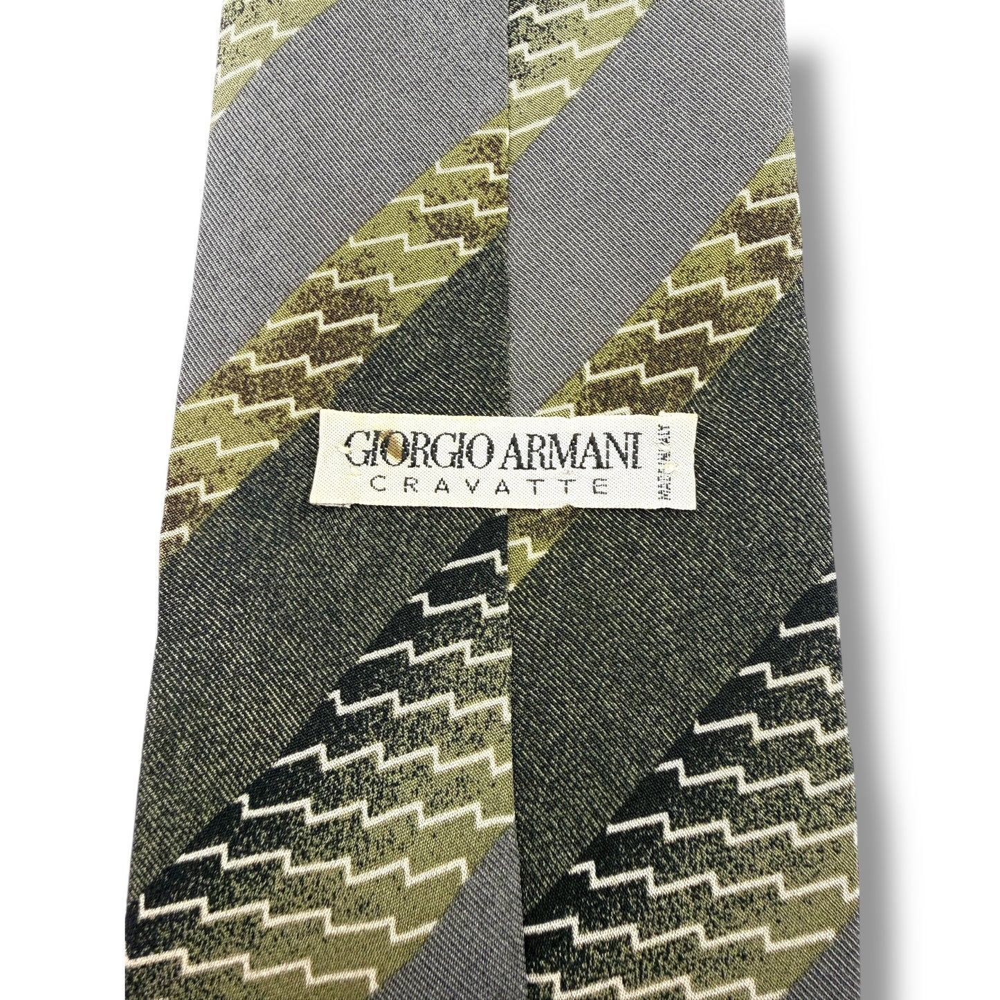 【7695】良品！アルマーニ　ネクタイ　グリーン系