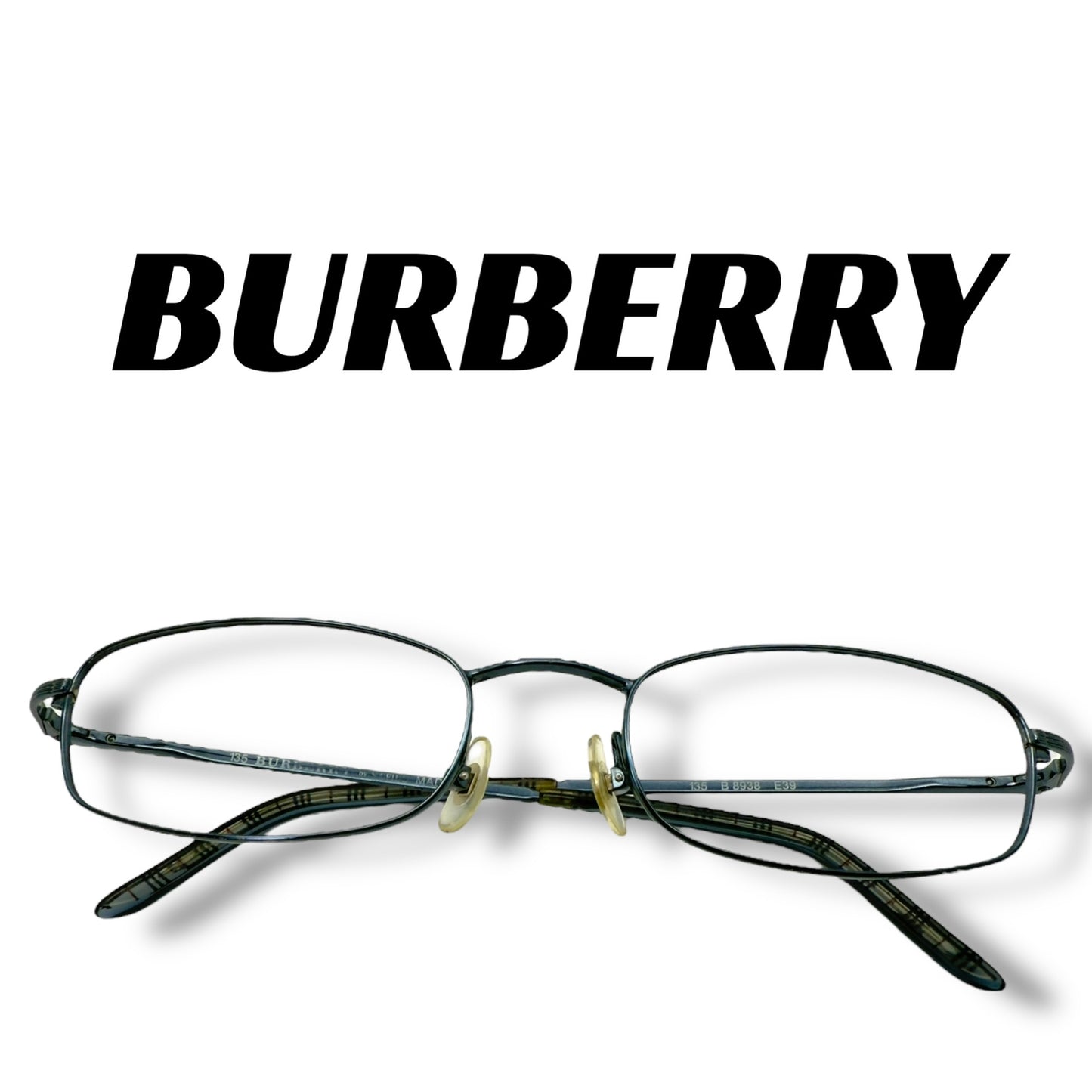 【164】美品ー良品！バーバリー　メガネ　水色系　フレームのみ