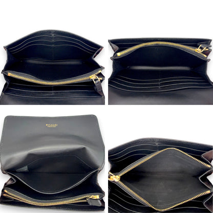 【美品】ブルガリ　長財布　ブラック系　ビーゼロワン　ロゴクリップ