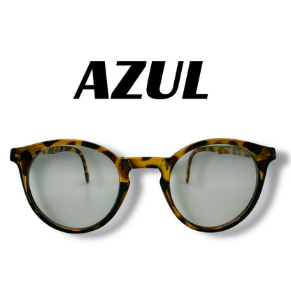 【154】良品！アズール　サングラス　折りたたみ式　ヒョウ柄系