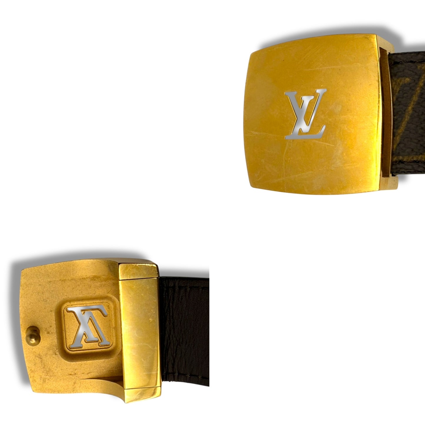 【良品】ルイヴィトン　ベルト　ブラウン系　モノグラム