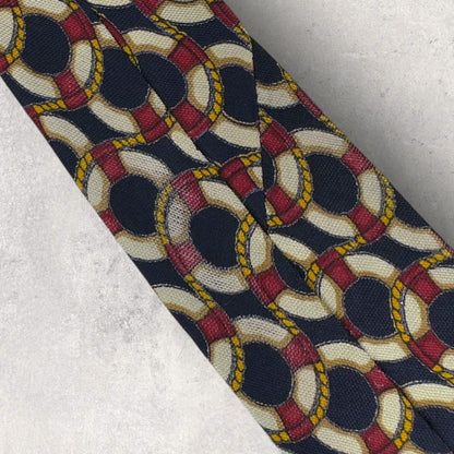 [6549] Good quality! Jim Thompson necktie, blue x white x red 