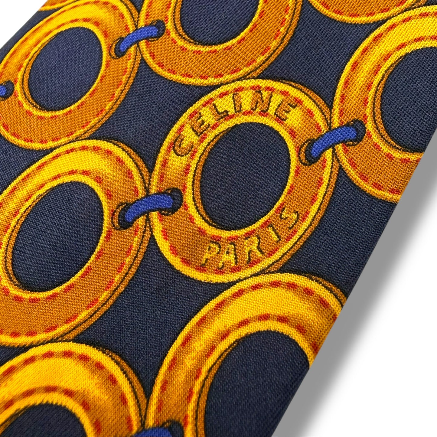 【7532】良品！セリーヌ　ネクタイ　ゴールド系