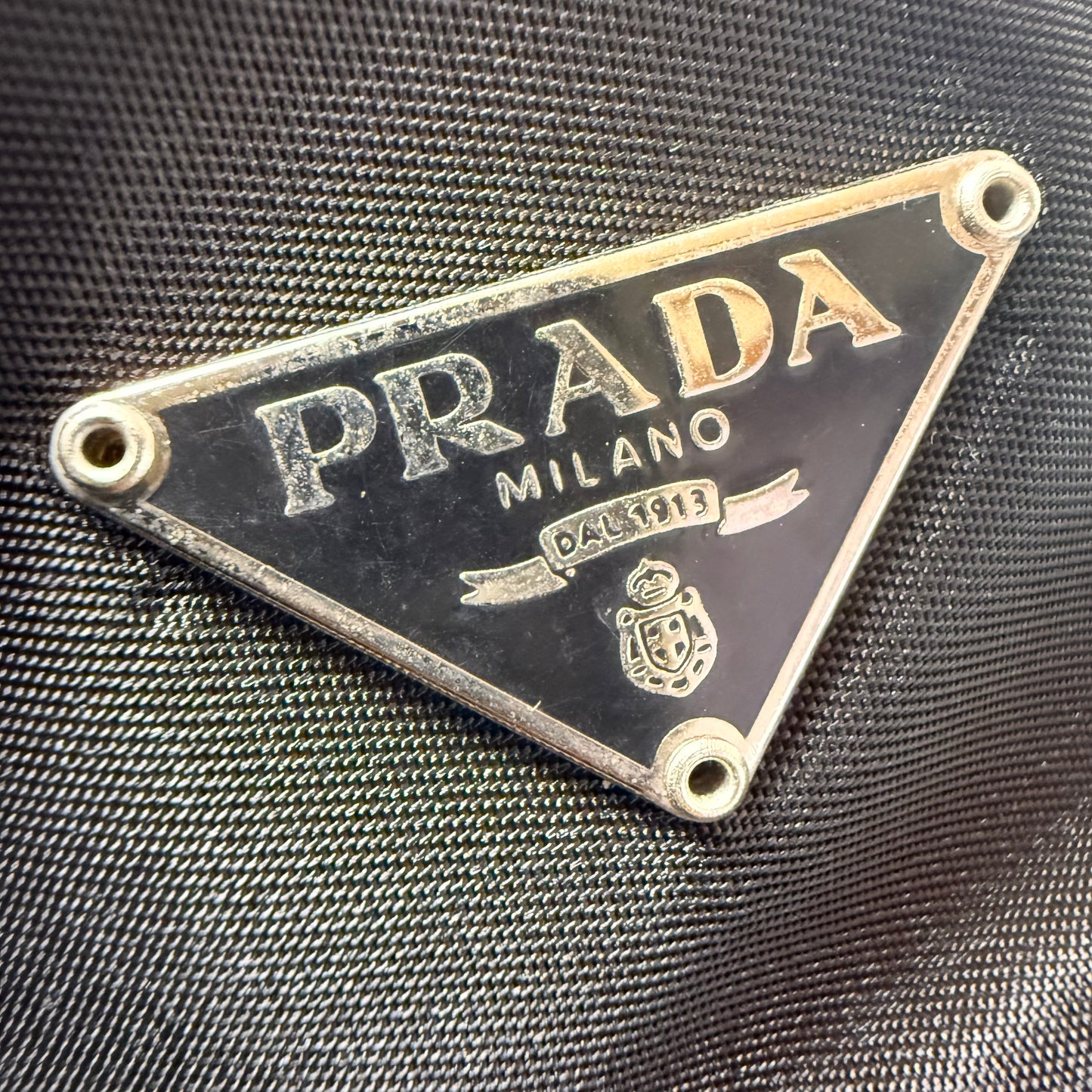 【美品】プラダ　ポーチ　ブラック系　ナイロン　テスート　巾着